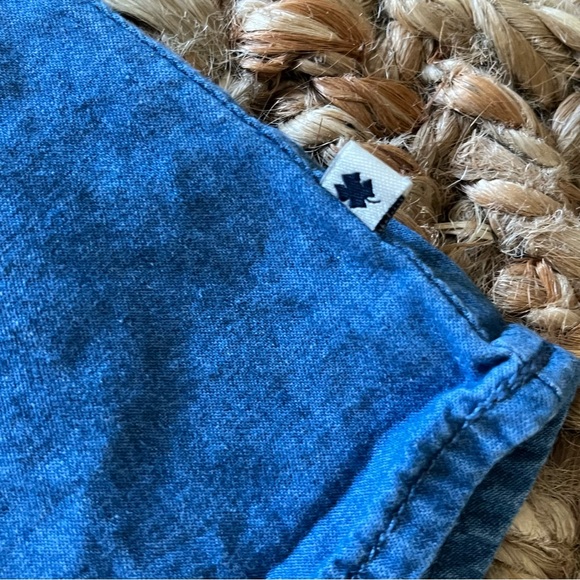 Lucky Brand Chambray Dress Denim Blue Embroidered Little Girls Medium - Picture 6 of 14